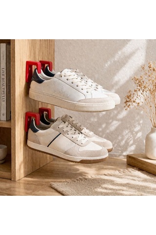 Duvar Tipi Ayakkabı Askısı 2 Li Set Sneaker Duvar Rafı Yer Kaplamayan Organizer Kırmızı