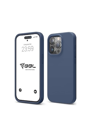 Apple iPhone Uyumlu Kılıf İnce Sıvı Silikon 3 Katmanlı Tam Kaplamalı Yumuşak Jel Kauçuk Kılıf Kapak, Açık Lacivert İpho Diğer
