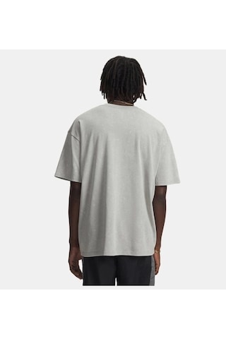 Under Armour Heavyweight Oversized Logo Wash Erkek T-shirt 1389147-069 Gri