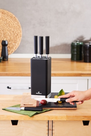 Karaca  Skycut 6 Parça Standlı Satırlı Bıçak Seti Siyah