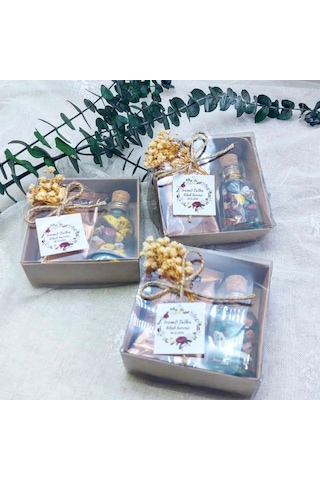 Kahve Ve Şişe İçinde Çakıl Taşı Çikolata Kutulu Söz Nişa 20 Adet