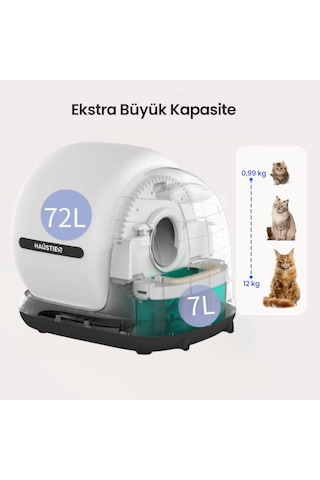 Haustier Cb002 Kameralı Akıllı Otomatik Kedi Tuvaleti Siyah