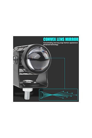 1 Adet Beyaz / Sarı Renkli Universal Motosiklet Sis Farı Mini Spot Lens Led Far Uyumlu
