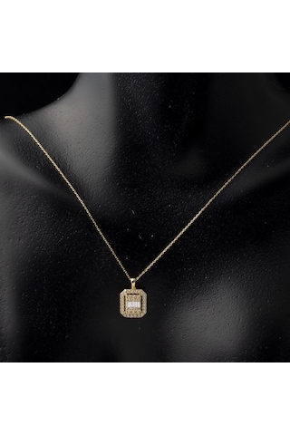 Bilezikci Island Baget Taşlı Altın Kolye 8KON10KL