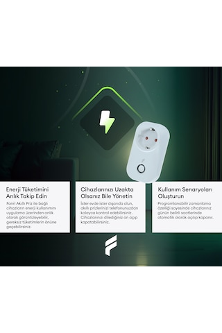Akıllı Akım Korumalı Priz 3'lü Set 16 Amper , Wifi