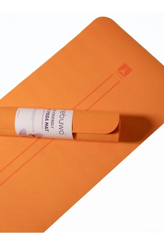 Yoga Mat 5mm Tpe Çift Çizgi Tasarım Turuncu Rebuwo