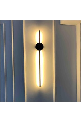 Dekoratif Led Aplik 70 cm Siyah Renk Beyaz Işıklı Siyah
