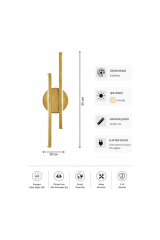 Aden Modern Led Duvar Apliği Günışığı Eskitme