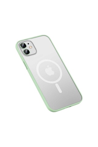 Apple Uyumlu iPhone 12 Kılıf Zore Mokka Wireless Kapak Yeşil