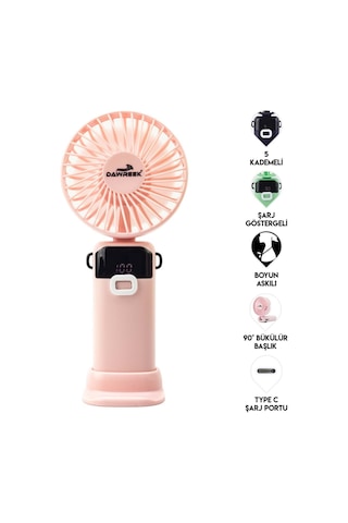 Dawreek Bt0257led Göstergeli El Fanı Pembe