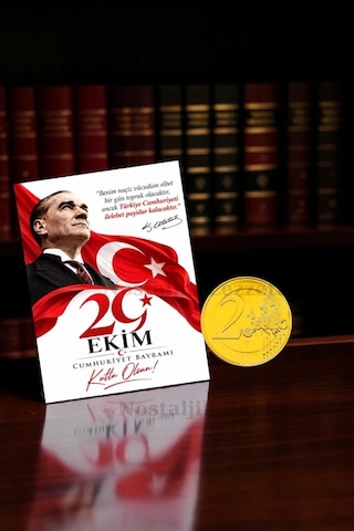 5 Adet 29 Ekim Cumhuriyet Bayramı Para Çikolata Tebrik Kartı Hediye Seti