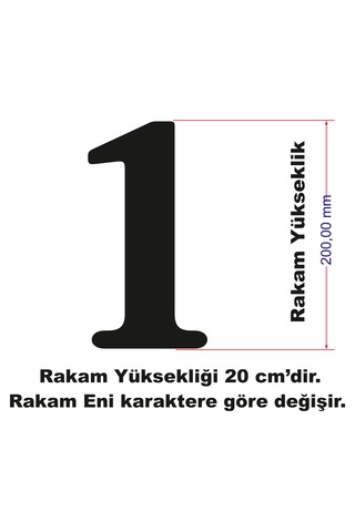 Stencil Rakam Boyama Şablonu X064-sayı Rakam Yüksekliği 20 Cm
