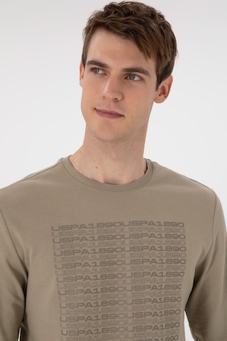 U.S. Polo Assn. Erkek Regular Fit Bisiklet Yaka Açık Haki Sweatshirt 50293461-VR183