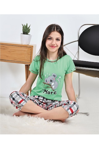 Miniğimin Cicileri Koala More Desenli Kız Çocuk Kapri Pijama ... Yeşil