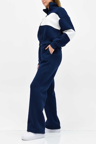 Garnili Eşofman Takımı Lacivert-beyaz Lacivert