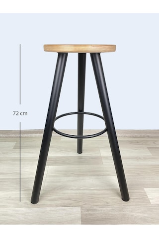 Banco Bar Sandalyesi, Bar Taburesi 72cm Ahşap Siyah