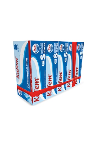 Kafem Mavi Nitril Eldiven Pudrasız (S) 100 Lü X 5 Paket
