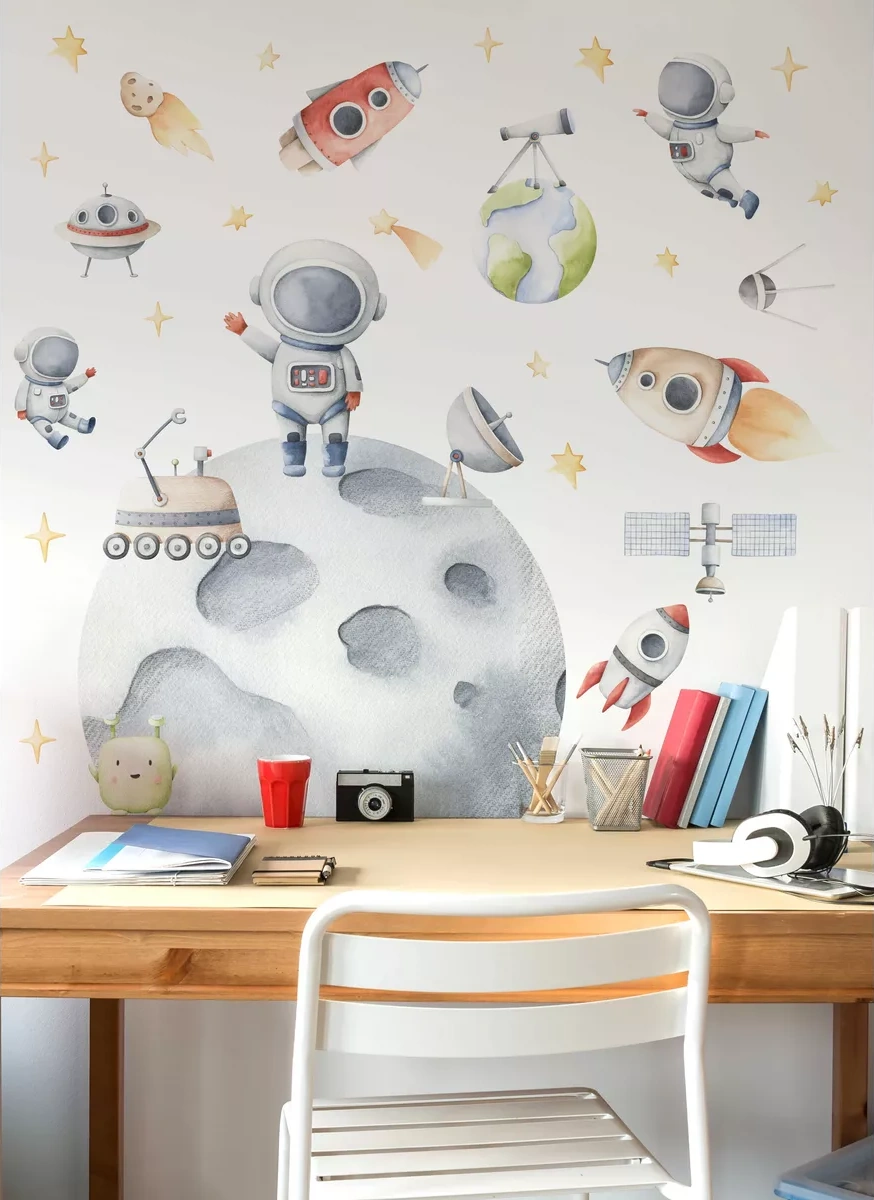 Wallshebno Duvar İçin Çocuklar İç Mekan Dekor Uzay Çıkartmaları 164086090 Diğer