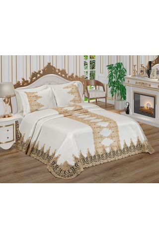 Finezza Lovina Polyester Pamuk Krem/Bej Pike Takımı Çift Kişilik Krem Bej