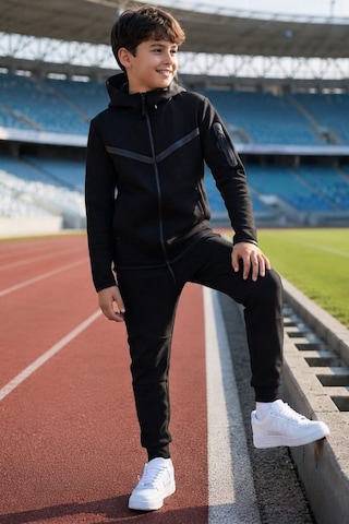 Pina Kids Erkek Çocuk Tech Fleece Double Face Yeni Sezon Eşofman Takımı Esf7020 siyah
