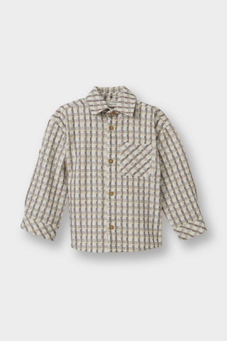Defacto Erkek Bebek Kareli Gofre Dokulu Uzun Kollu Gömlek F5128a525aubg286 Bej