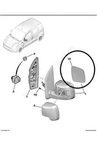 Peugeot Bipper Sol Ayna Camı Elektrikli 8151.qy