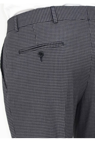 Desenli Slim Fit Koyu Gri Erkek Pantolon - Wessi Siyah