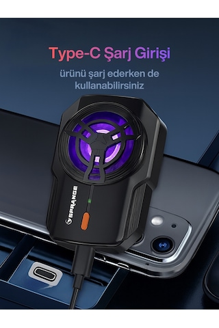2 Kademeli Tüm Akıllı Telefonlara Uyumlu Rgb Cep Telefonu Soğutma Fanı Radyatör Soğutucu Siyah