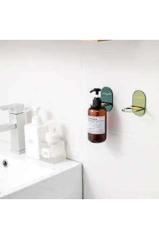 Maiyame Banyo Duş Jeli Ve Şampuan Rafları - Delik Açmayan Duvar Üstü Konteyner - Kiremit Yeşili - Pratik Ve Dayanıklı Yeşil