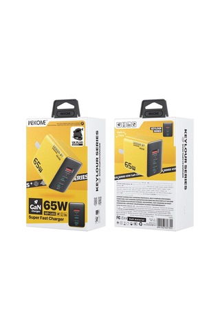 Wk Wp-u45 Keylour 65w Tip-cx2, Usb Gan Şarj Cihazı, Fiş: İngiltere Fiş Sarı Sarı