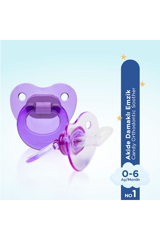 Akide Damaklı Emzik No:1 Mor 0-6 Ay