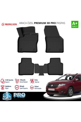 Paspasları, Dacia Logan Mcv 2004-2012 3d Lazer Ölçülü Kokusuz Kaymaz Önvearka