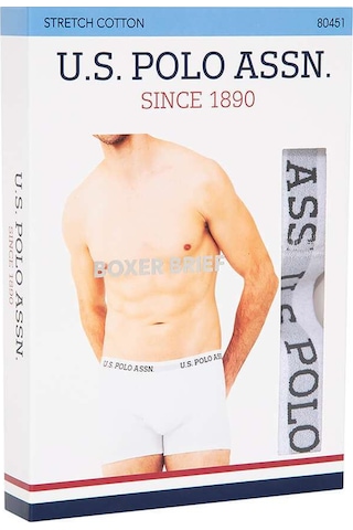 U.S. Polo Assn. Erkek Beyaz Tekli Cepli Boxer 80451Y Beyaz