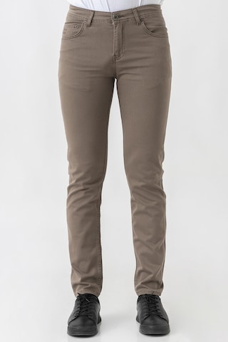 White Stone Bern J2425 Normal Fit Pamuklu Likralı 5 Cep Jean Pantolon Kahverengi