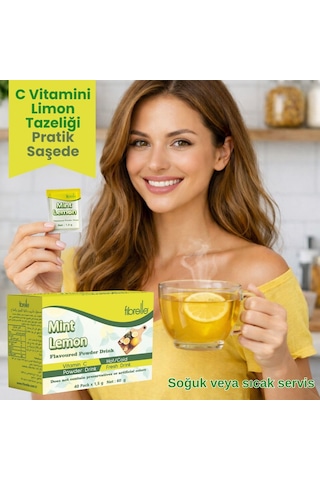 Fibrelle Nane Limon Aromalı Toz İçecek 1,5 G Saşe 40 Adet 60 G