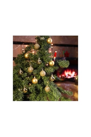 Yenigeldi 12'li Gold 4 Cm Yılbaşı Topu, Noel Topu,çam Ağacı Topu, Süs Topu, Gold