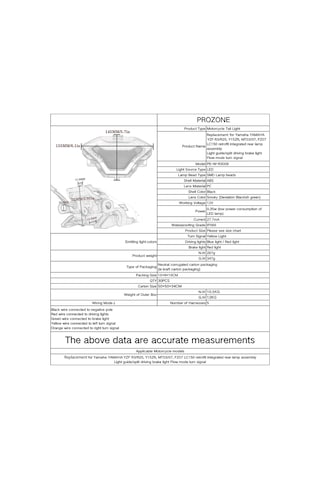 Yifomall Yamaha Yzf R3 R25 Mt07 İçin Led Arka Stop Lambası - Dumanlı Gri, Ipx66 Su Geçirmez