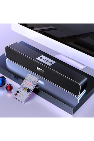 Yındıao A36 Bluetooth 5.0 Akıllı Subwoofer Bilgisayar Kablosuz Bluetooth Hoparlör, Bluetooth Yükseltme Sürümü Siyah