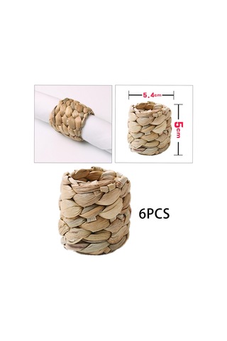 Homyl 6x El Yapımı Peçete Halkaları Peçetelik 5.4x5cm Haki