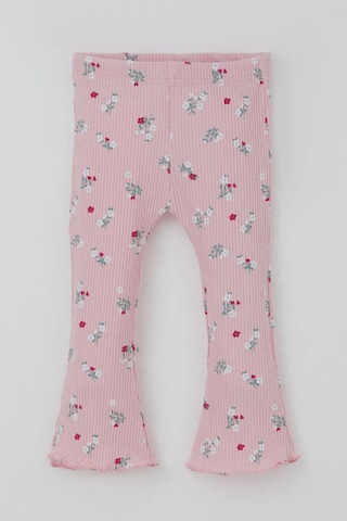 Breeze Kız Bebek Taytlı Takım Çiçek Desenli Yaka Kısmı Fırfır Detaylı 6 Ay-2 Yaş, Pembe Pembe