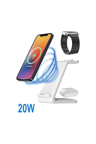 3in1 20w Kablosuz Şarj Magsafe Uyumlu İphone Telefonlar Ve Apple