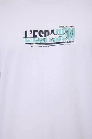 Marıne Tee Deniz Temalı Ribana Bisiklet Yaka Pamuk T-shirt-3164 Beyaz