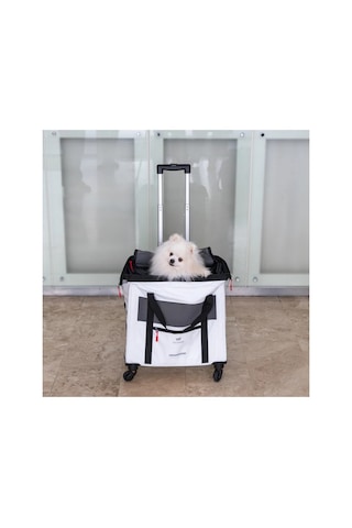 Ferplast Voyager 450 Eco Tekerlekli Evcil Hayvan Taşıma Çantası Beyaz 46x26x48cm