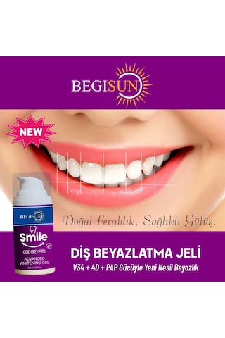 Begisun V34 Leke Karşıtı Diş Beyazlatıcı Mor Jel 50 ML