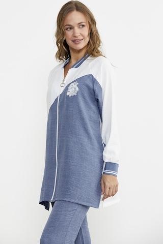 Sementa Fermuar Kapamalı Nakışlı Tunik Takım - Indigo Indigo