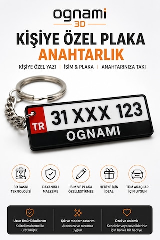 Kişiye Özel Kırmızı Tr Alanlı Plaka Anahtarlık - İsim Ve Plaka Özelleştirilebilir - 3d Baskı Kişiye Özel Kırmızı Tr Alanlı Plaka Anahtarlık - İsim Ve Plaka Özelleştirilebilir - 3d Baskı