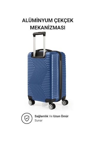 G&d Polo Suitcase Abs Kabin Ve Büyük Boy Çivit Mavi 2'li Valiz Seti 600.05-set-bk Mavi