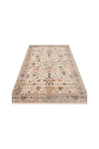 Eko Halı Pietra Pta 01 Cream Grey Sıcak Renk Tonlarını Etnik Desenlerle Buluşturan Yumuşak Tuşeli Salon Halısı Oturma Odası Halısı Mutfak Halısı Modern Makine Halısı Gri