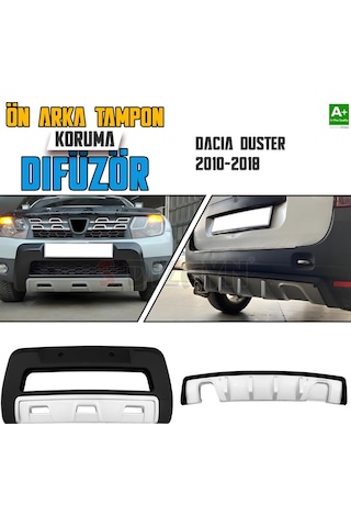S-dizayn Dacia Duster Ön Ve Arka Tampon Koruma Difüzör Seti 2010-2018 A+ Kalite