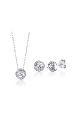 0.75 Karat Mia Zirconia Büyülü Işıltı İkili Tektaş Gümüş Set